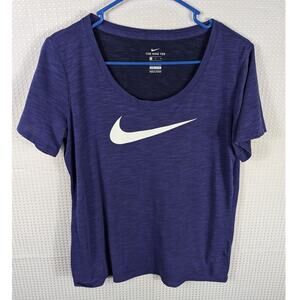 Nike Dri-Fit T-Shirt Womens Medium Purple Athletic Cut Scoop Neck Running Top